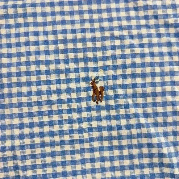 Ralph Lauren Blue Checked Long Sleeve Button Down Shirt Size Xl Classic Fit - Picture 11 of 12